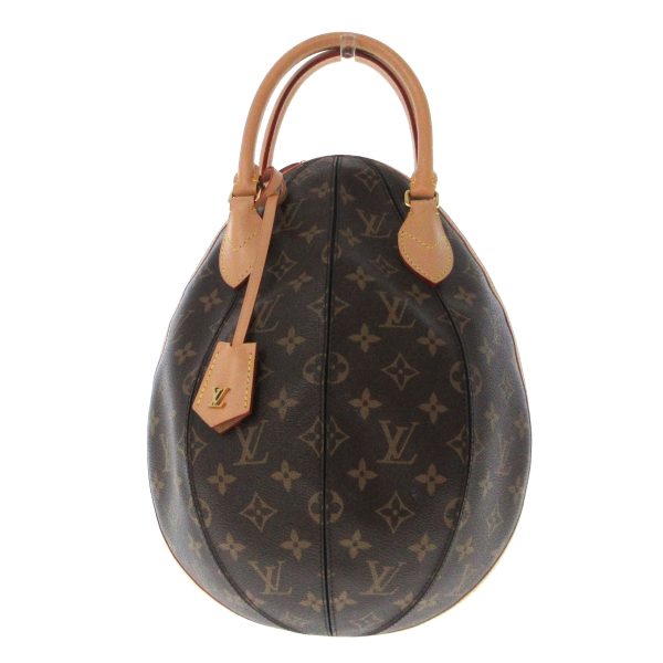 38248046 1 Louis Vuitton LV Souple Monogram Canvas Calf Leather Handbag Brown