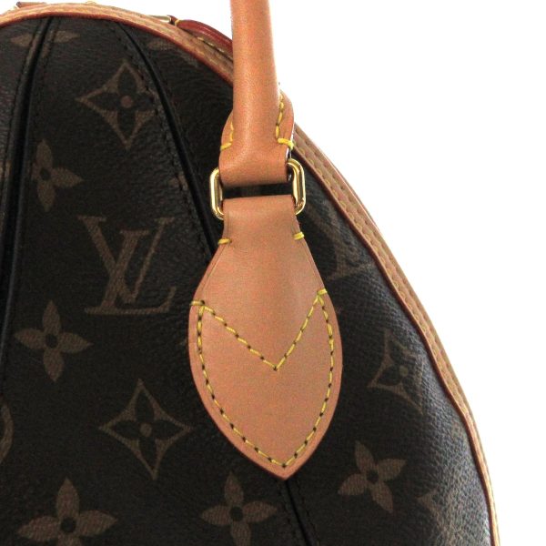 38248046 14 Louis Vuitton LV Souple Monogram Canvas Calf Leather Handbag Brown