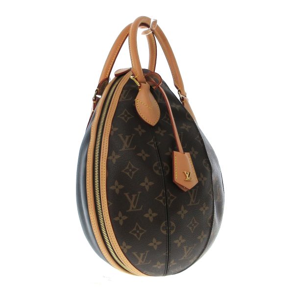 38248046 2 Louis Vuitton LV Souple Monogram Canvas Calf Leather Handbag Brown