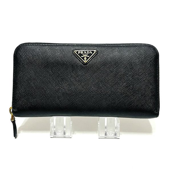 38248697 1 Prada Long Wallet Leather Black