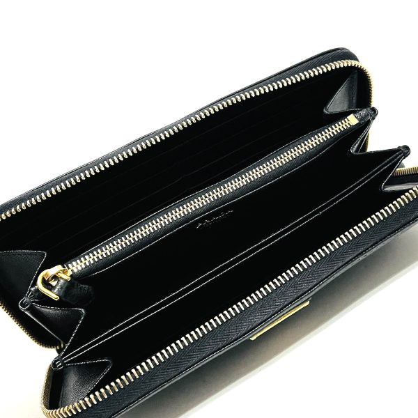 38248697 3 Prada Long Wallet Leather Black