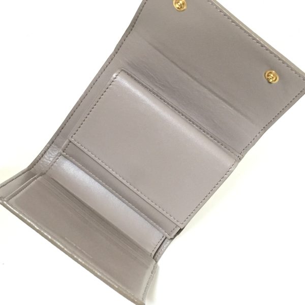 38248833 3 Celine Small Trifold Leather Wallet Greige