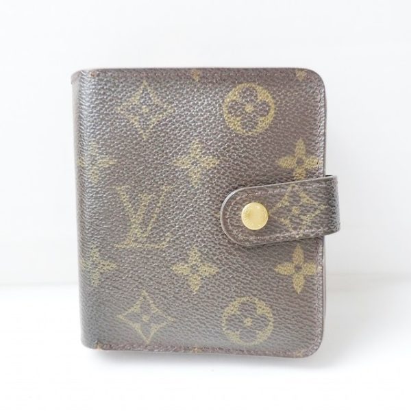 38248957 1 Louis Vuitton Compact Zip Monogram Canvas Bifold Wallet Brown