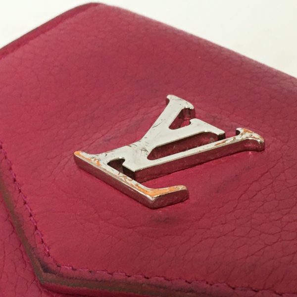 38249693 7 Louis Vuitton Portefeuille Lock Calf Leather Mini Trifold Wallet Hot Pink