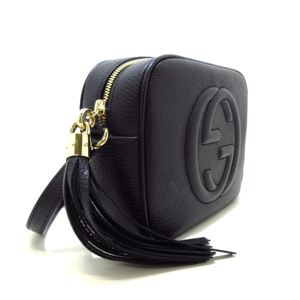 38249735 2 Gucci Soho Leather Shoulder Bag Tassel Black