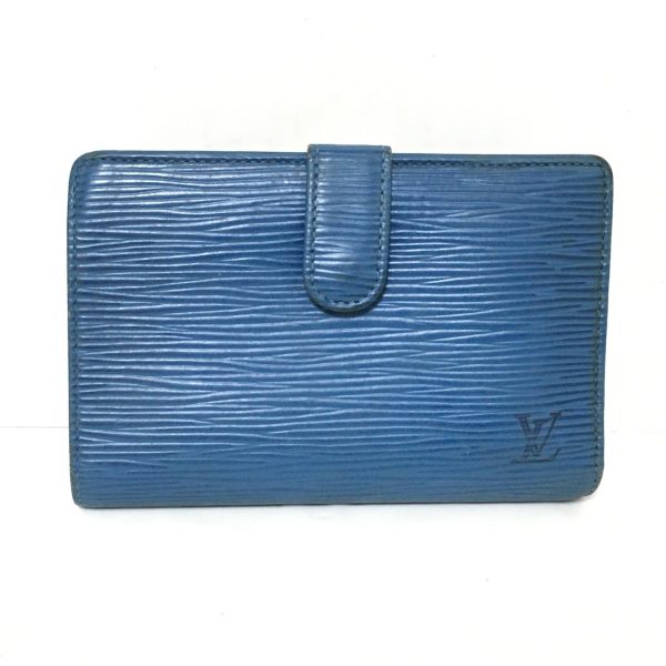 38249761 1 Louis Vuitton Porte Monet Bier Viennois Leather Bifold Wallet Toledo Blue