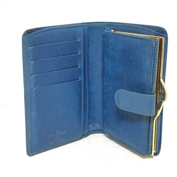 38249761 3 Louis Vuitton Porte Monet Bier Viennois Leather Bifold Wallet Toledo Blue