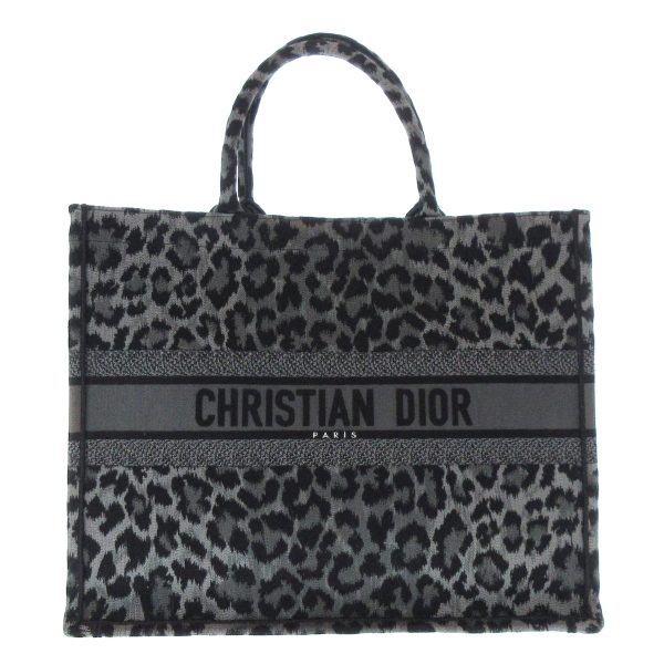 38249778 1 Dior Book Tote Large Bag Leopard Gray Black