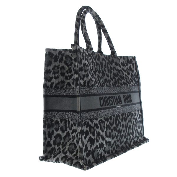 38249778 2 Dior Book Tote Large Bag Leopard Gray Black