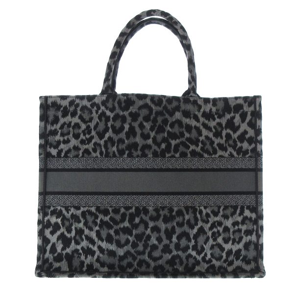 38249778 3 Dior Book Tote Large Bag Leopard Gray Black