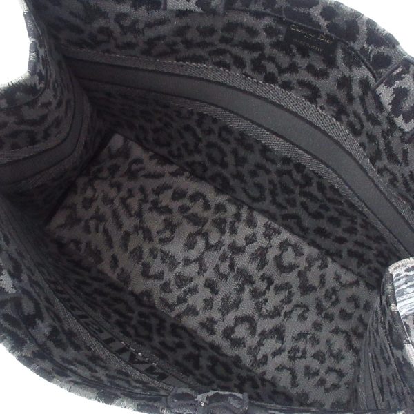 38249778 6 Dior Book Tote Large Bag Leopard Gray Black