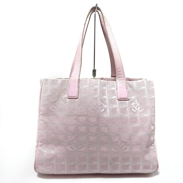 38249791 1 Chanel New Travel Line Tote Mm Tote Bag Nylon Jacquard Leather Pink