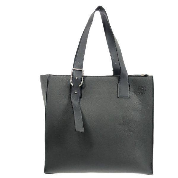 38249911 1 Loewe Buckle Calf Soft Grain Tote Bag Gray