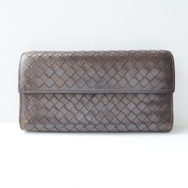 38249980 1 Bottega Veneta Intrecciato Long Wallet Leather Brown