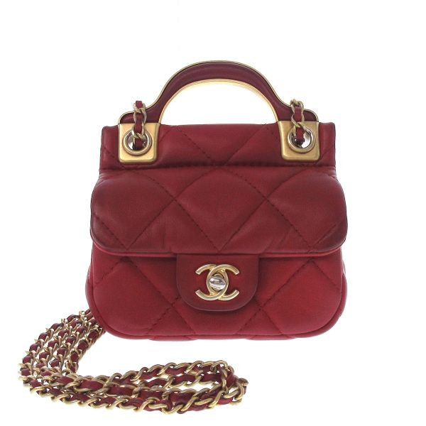 38250007 1 Chanel Matelasse Shoulder Bag Lambskin Red