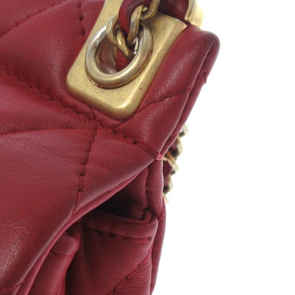 38250007 15 Chanel Matelasse Shoulder Bag Lambskin Red