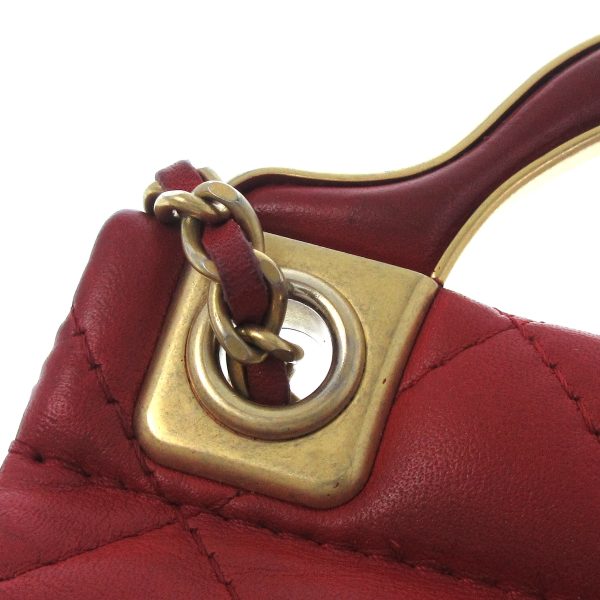 38250007 9 Chanel Matelasse Shoulder Bag Lambskin Red