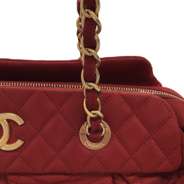 38250008 9 Chanel Matelasse Shoulder Bag Sparkle Leather Red