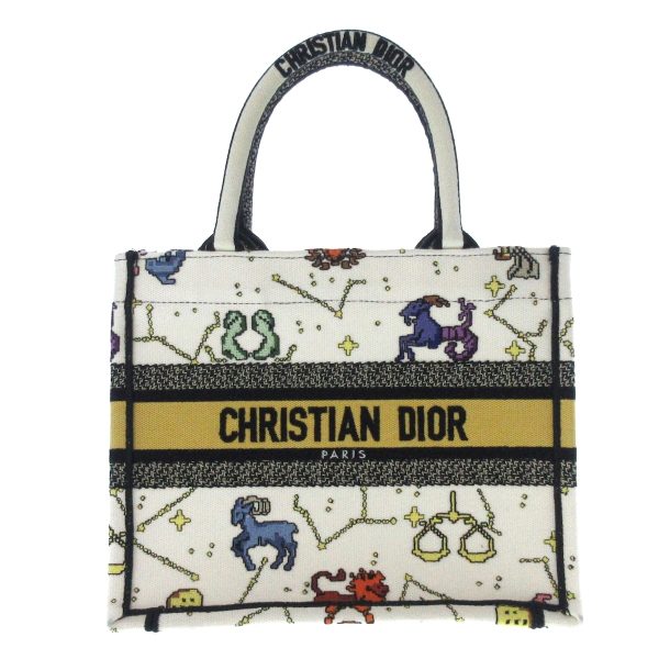 38250088 1 Dior Book Tote Small Bag Lucky Dior Constellation White Black Multi