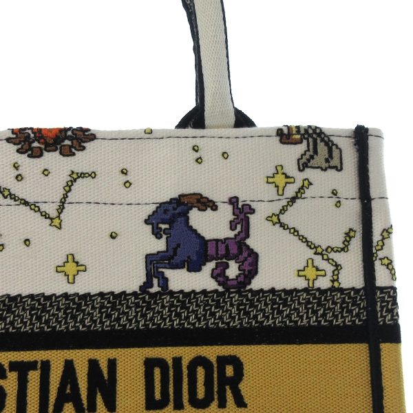 38250088 15 Dior Book Tote Small Bag Lucky Dior Constellation White Black Multi