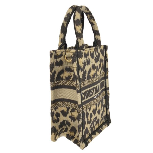 38250233 2 Dior Book Tote Mini Phone Bag Leopard Beige Black