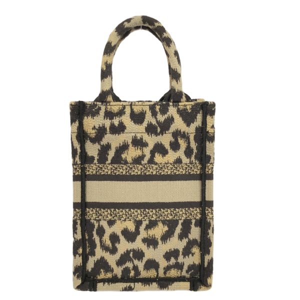 38250233 3 Dior Book Tote Mini Phone Bag Leopard Beige Black