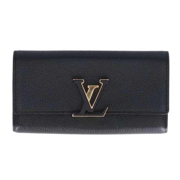 38304 1 Louis Vuitton Portefeuille Capucines Taurillon Leather Wallet Bag Black