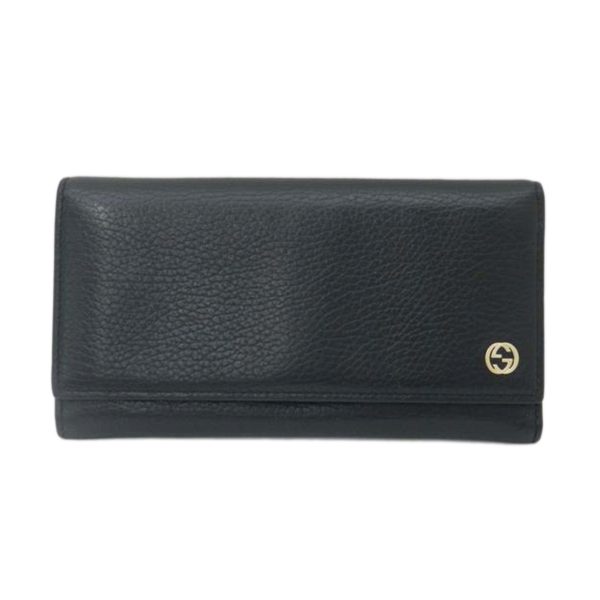 38374 1 GUCCI Mens Interlocking G Bi Fold Long Wallet Black