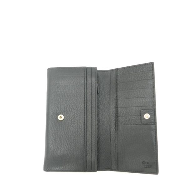 38374 5 GUCCI Mens Interlocking G Bi Fold Long Wallet Black