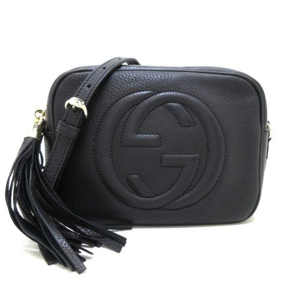 38450620 1 Gucci Soho Leather Shoulder Bag Tassel Black