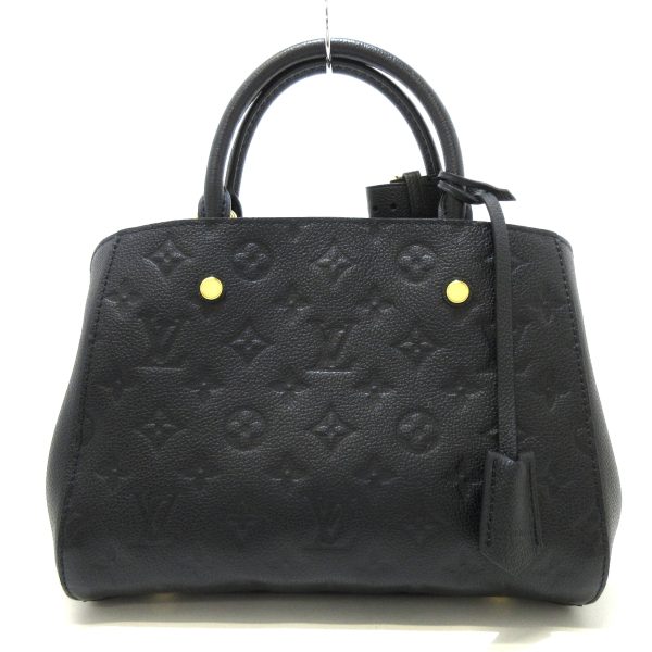 38450737 1 Louis Vuitton Montaigne Leather Monogram Handbag Black