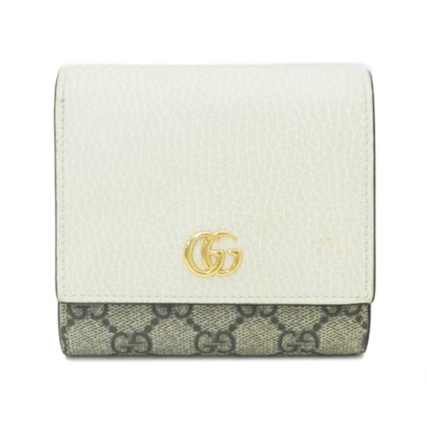 38497 1 Gucci GG Marmont GG Supreme Compact Wallet White