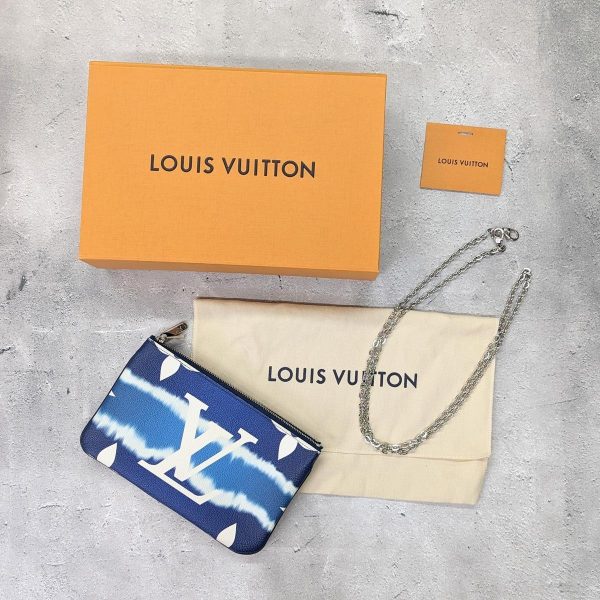 384 02 Louis Vuitton Escal Pochette Double Zip Chain Bag Black