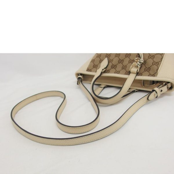 38556 5 Gucci GG Canvas Two Way Shoulder Bag Ivory