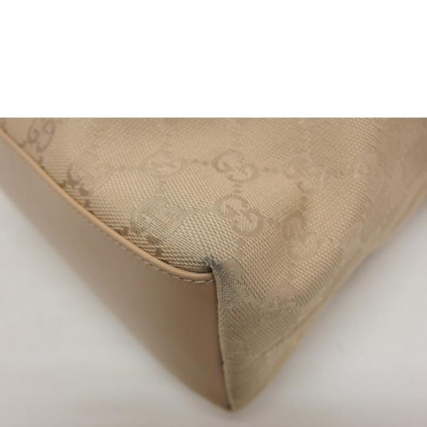 38570 7 Gucci GG Canvas Bamboo Tote Bag Beige