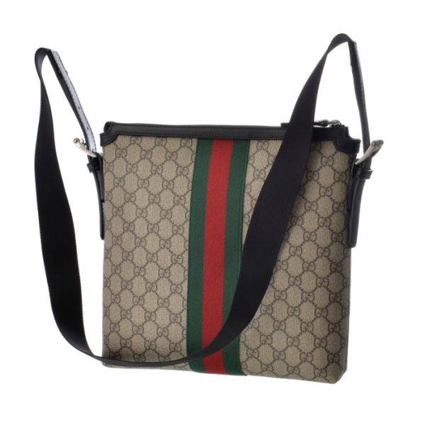 387111khngn9692 1 GUCCI GG Supreme Crossbody Messenger Bag Beige Black