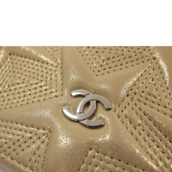 38720 9 Chanel Star Emboss Compact Wallet Bag Gold