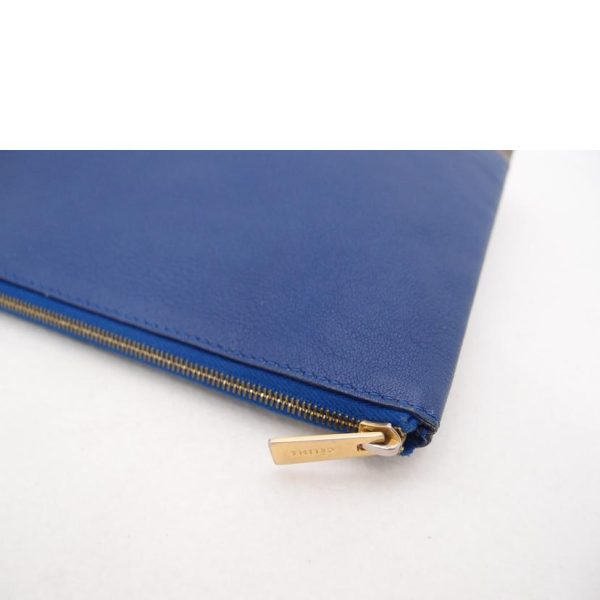 38854 4 Celine Clutch Bag Bicolor Blue Brown