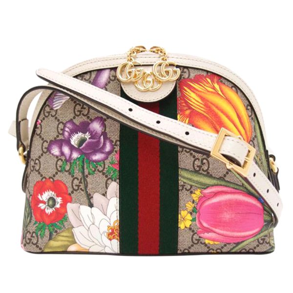 38858 1 Gucci Ophidia GG Supreme Small Shoulder Bag Floral