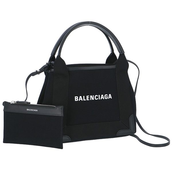 390346aq38n1000 Balenciaga Navy Hippo Tote Bag Black