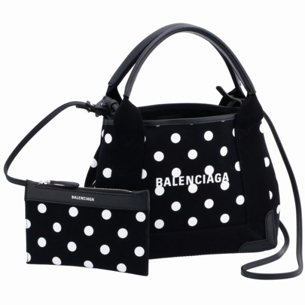 390346k9h8n1090 Balenciaga Navy Hippo Tote Bag Black