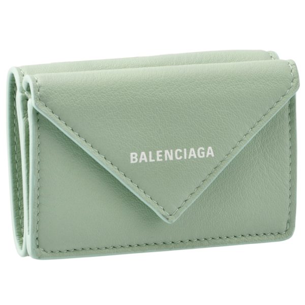 39144618d3n3906 Balenciaga Papier Wallet Light Green