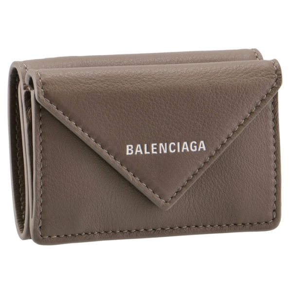 391446dlq0n1212 Balenciaga Papier Wallet Gray Beige