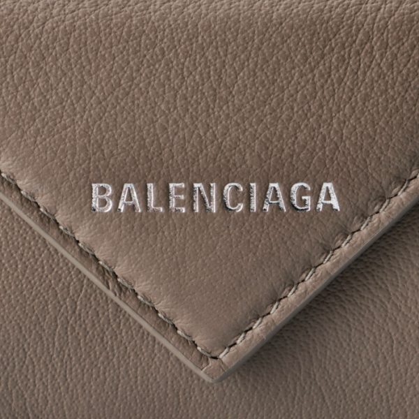 391446dlq0n1212 3 Balenciaga Papier Wallet Gray Beige