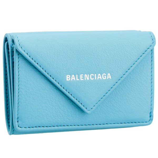 391446dlq0n4911 Balenciaga Papier Wallet Blue