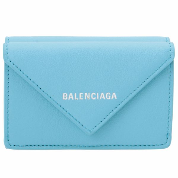 391446dlq0n4911 1 Balenciaga Papier Wallet Blue