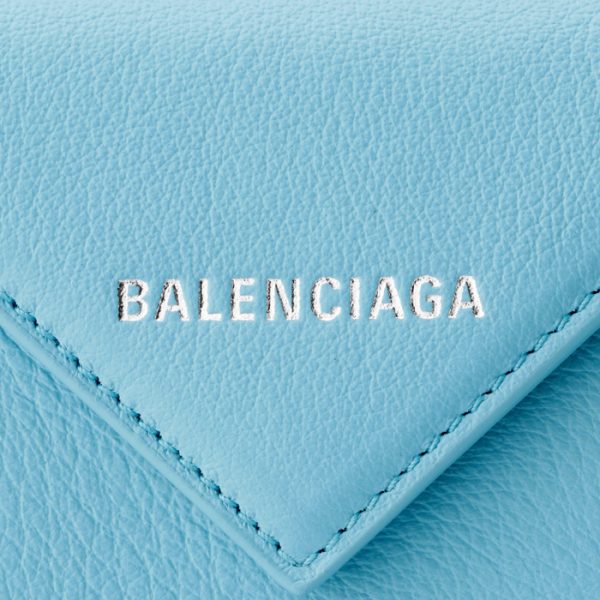 391446dlq0n4911 3 Balenciaga Papier Wallet Blue