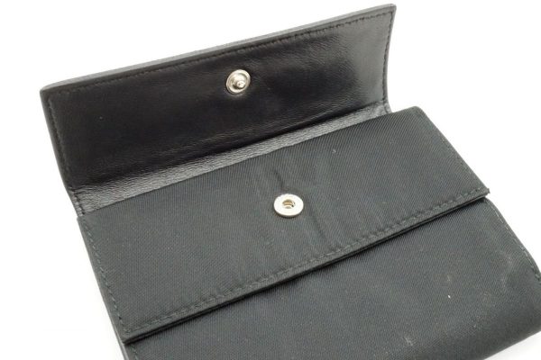 39377 8058k 2 Prada Trifold Wallet Triangle Double Flap Compact Wallet Black