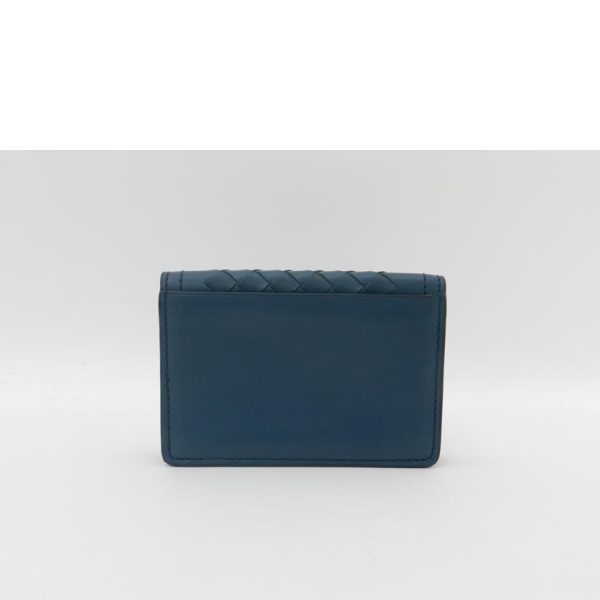 39388 2 Bottega Veneta Intrecciato Business Card Holder Blue