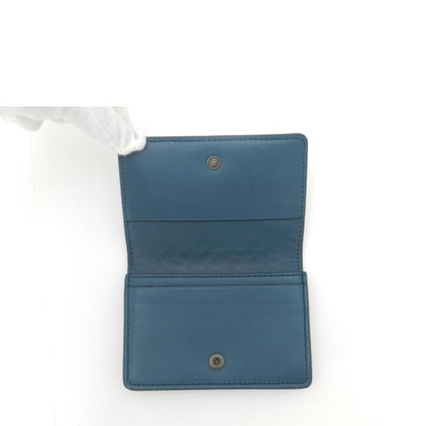 39388 5 Bottega Veneta Intrecciato Business Card Holder Blue